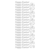Happy Easter Sheet of Silver self adhesive stickers